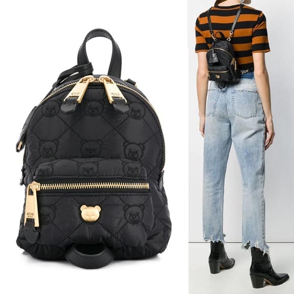 【モスキーノ】Teddy Quilted Backpack Mini偽物ブラックB76208208